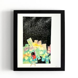 Original Watercolor Painting. &quot;Paint A New Day.&quot; Watercolor and Ink Original Illustration 8x10.