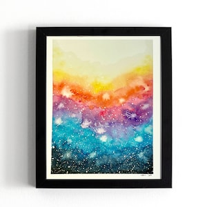 Original Abstract Watercolor Painting. Watercolor and Ink Original Illustration 5x7. Original Watercolor Art. Not A Print.