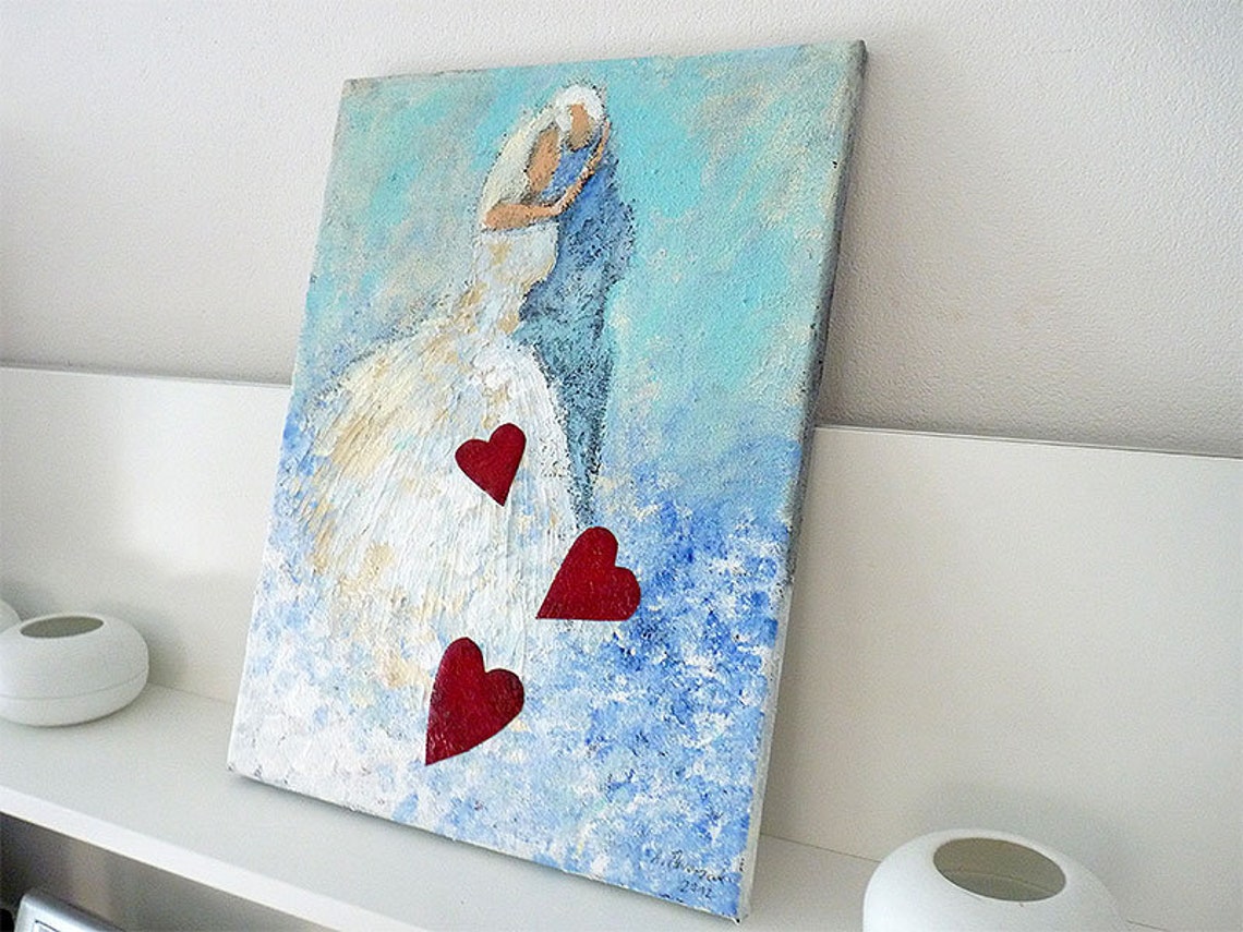 Acrylbild Malerei Liebe 40x30cm Paar Hochzeit Bild Etsy.de