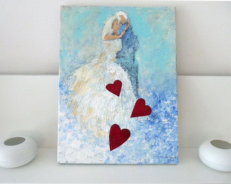 Acrylbild Malerei Liebe 40x30cm Paar Hochzeit Bild Etsy.de