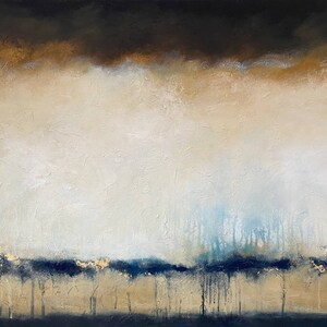 XL painting large picture beige gold &quot;Golden Desert&quot; horizon 90 x 120 cm stretcher frame painting picture abstract modern acrylic painting