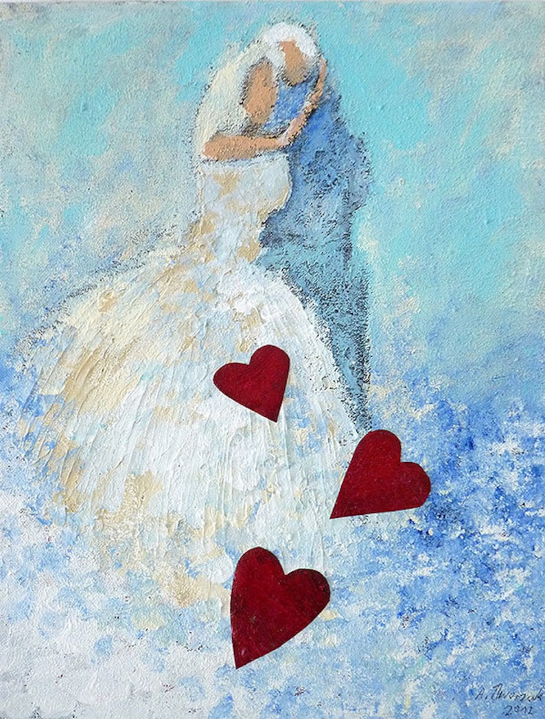 Acrylbild Malerei Liebe 40x30cm Paar Hochzeit Bild Etsy.de