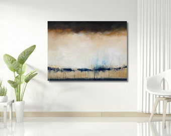 Original acrylic painting "Golden Desert" 90 x 120 cm stretcher frame painting picture abstract modern gold beige acrylic painting