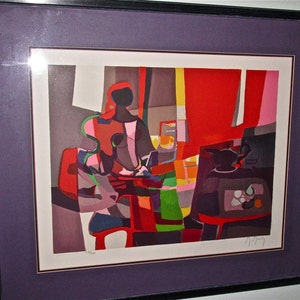 Marcel Mouly - (France, 1918-2008) Hand Signed Limited Edition Lithograph Print. Titled: The Writer