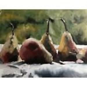 James Coates - (UK Artist) Original Oil Painting, &quot;Pears&quot;  Hand Signed by Listed UK Artist Jim Coates, 8&quot; x 10&quot; Canvas, Impressionism