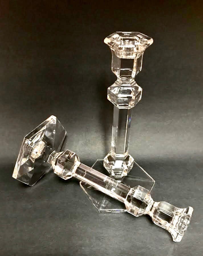 Val St. Lambert - Belgium Crystal Candlesticks , Weighted  display picture 1