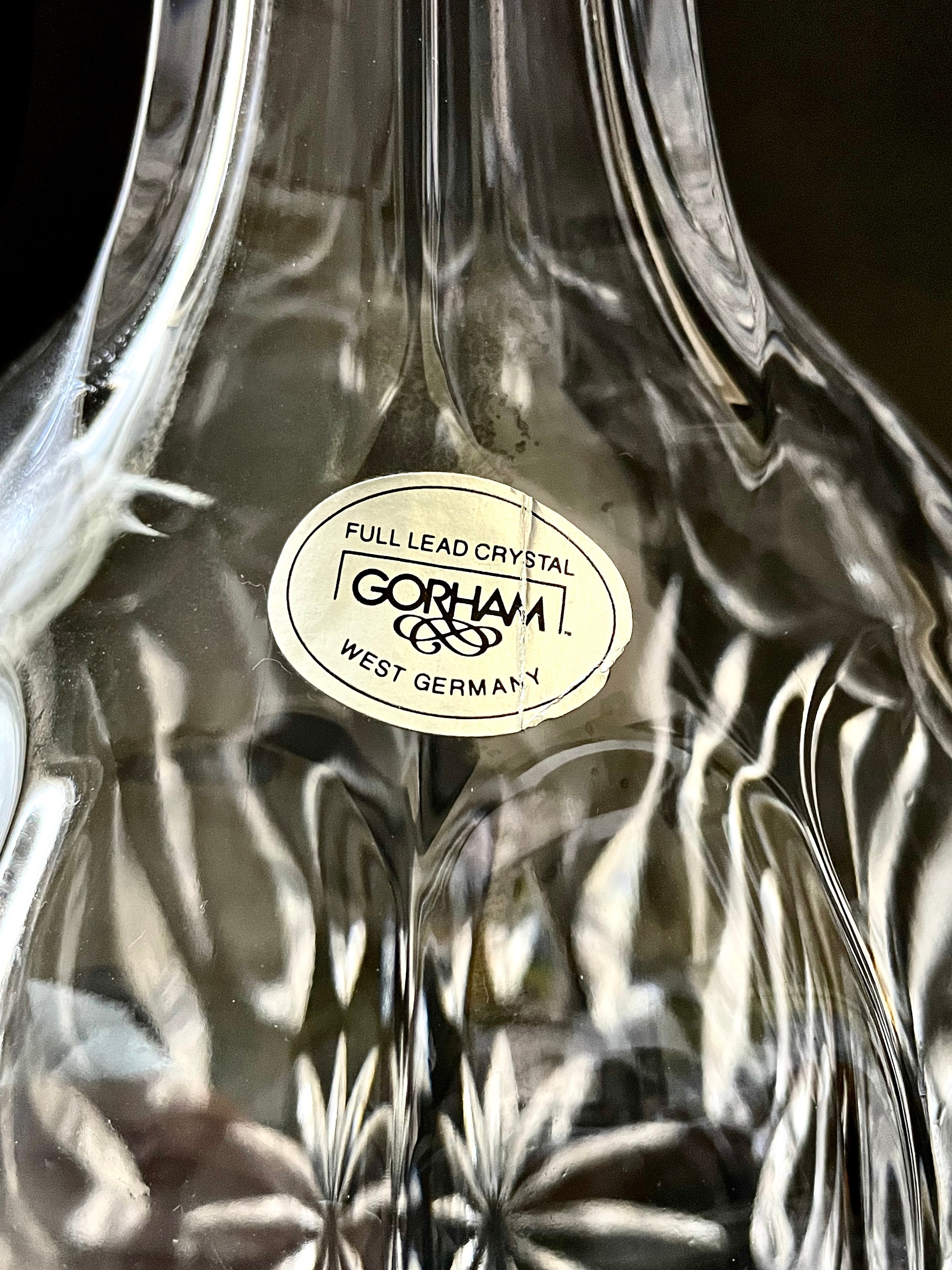 Gorham Crystal - Gorham Full Lead Crystal Wine Decanter - West 