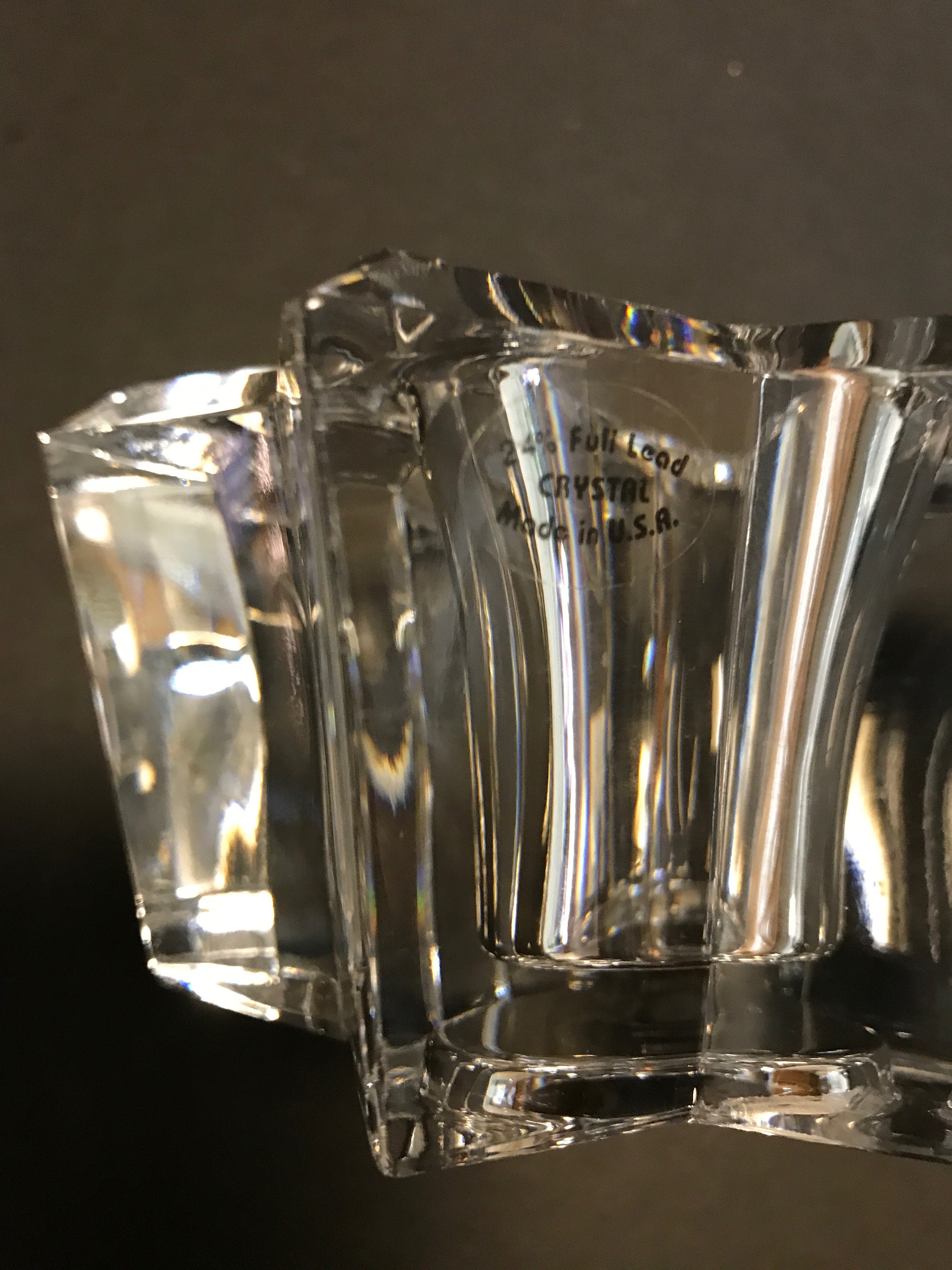 PARTYLITE CRYSTAL 24 Lead Crystal Made in USA Six Point Etsy