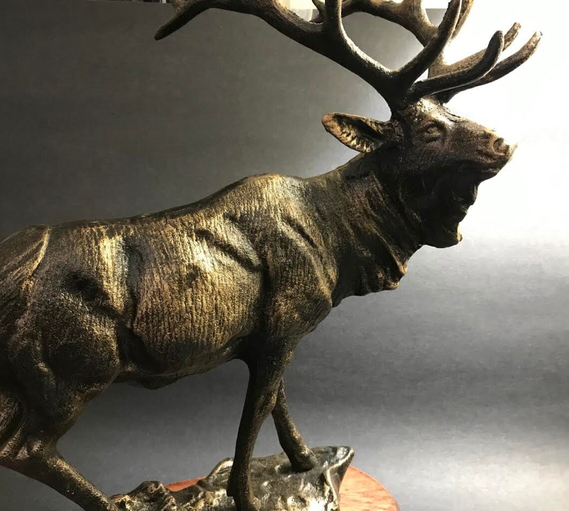 MAJESTIC ELK Heavy Bronze Tone Metal Statue Of Northwest Elk Etsy