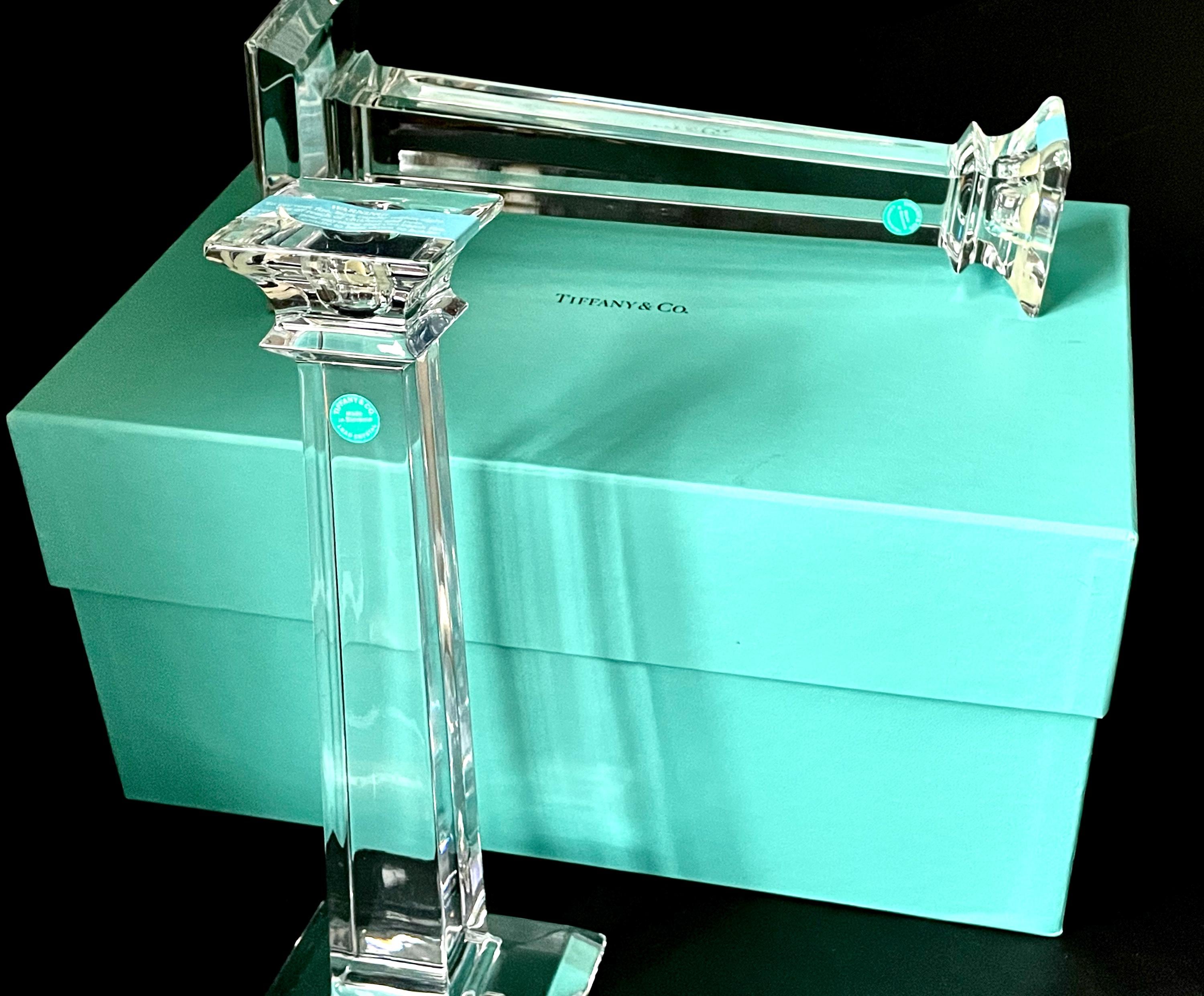 Tiffany & Co Candlesticks Classical Crystal Candlesticks Pair With