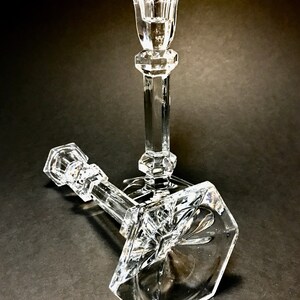 Towle Crystal - Full Lead Crystal, Vintage Candlestick Holder Pair, Made By Towle in Austria, 8 1/4"H