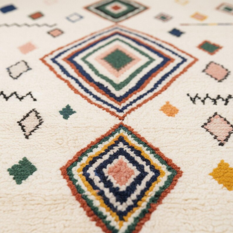 Moro Con Rugs Pattern Moroccan Berber Rugs - Custom Beni Mrirt Wool Rug – Handmade Moroccan ...