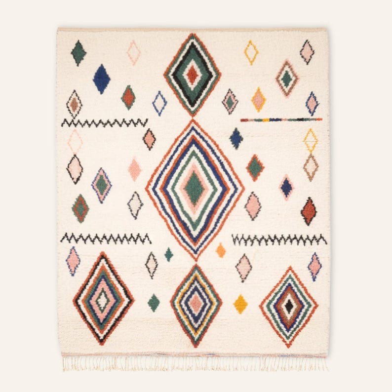 Moro Con Rugs Pattern Moroccan Berber Rugs - Custom Beni Mrirt Wool Rug – Handmade Moroccan ...