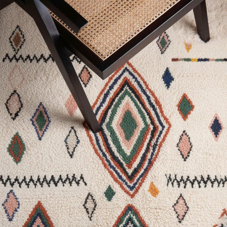 Moro Con Rugs Pattern Moroccan Berber Rugs - Custom Beni Mrirt Wool Rug – Handmade Moroccan ...