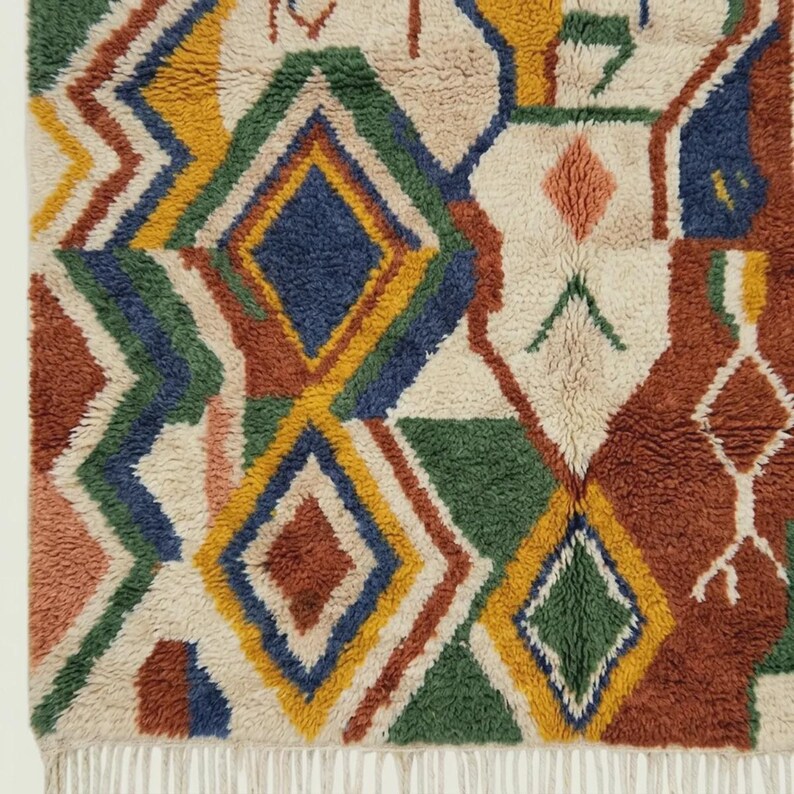 Moro Con Rugs Pattern Round Moroccan Berber Wool Carpets - Handmade Round Colorful Rugs ...