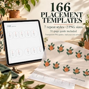Seamless Pattern Templates, 166 Layouts, Half Drop, Brick, Toss and Mirror Repeats for Procreate and Canva