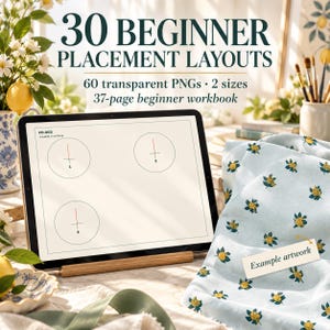 Learn Pattern Design: 30 Beginner Seamless Pattern Placement Templates + Step by Step Repeat Tutorial for Procreate & Canva