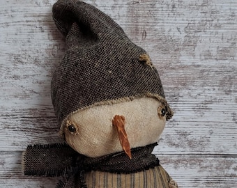 NEW 2019 Instant DOWNLOAD Pattern ~ Primitive Vintage Style Rag Stuffed Frankie Snowman Doll Downloadable PDF Pattern ~Sweetpeas Primitives