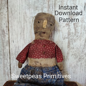 2020 PDF Instant Download Pattern Primitive Vintage Style Folk Art Americana Patriotic Liberty Doll Sewing Pattern~ Sweetpeas Primitives