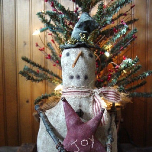 Download instantâneo padrão primitivo natal inverno dia dos namorados arte popular boneco de neve prateleira boneca babá padrão eletrônico ervilhas primitivas