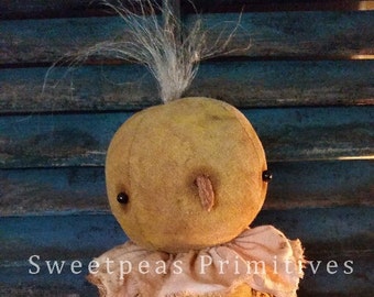 E-PATRÓN PDF Descarga instantánea Arte popular primitivo extremo Estilo vintage temprano Muñeca de pollito de Pascua de primavera Reproducción Saco de alimento Guisantes de olor Primitivos
