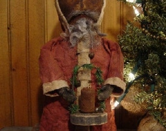 Instant Download Pattern Primitive Christmas Folk Art Santa Doll E-Pattern Sweetpeas Primitives