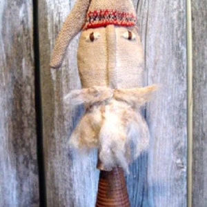 Instant Download Pattern Primitive Christmas Folk Art Santa Head Doll Make Do PDF E-Pattern Sweetpeas Primitives
