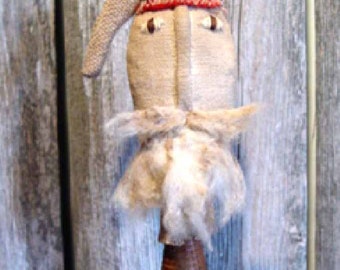 Instant Download Pattern Primitive Christmas Folk Art Santa Head Doll Make Do PDF E-Pattern Sweetpeas Primitives