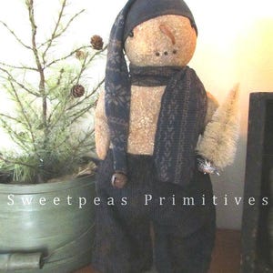 Sofortiger Download Muster NEU Primitive Winter Weihnachten Stehende Schneemann PDF E-Pattern ~ Sweetpeas Primitives