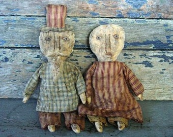 Instant Download Pattern Primitive Folk Art Americana Uncle Sam & Liberty Doll E-Pattern  Sweetpeas Primitives