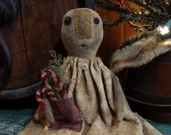 Instant Download Pattern Primitive Christmas Folk Art Candy Kane Doll E-Pattern Sweetpeas Primitives