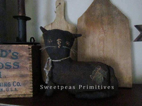 Primitive Wool Cat Pattern Instant Download Sewing Pattern PATTERN PDF Primitive Folk Art Early ...