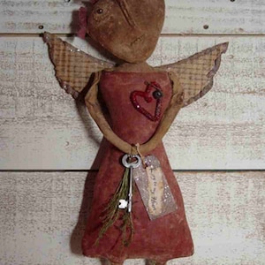 Instant Download Schnittmuster Primitive Früher Stil Folk Art Valentine Doll E Pattern Sweetpeas Primitives