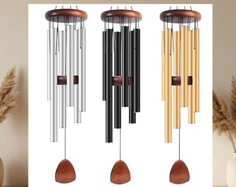 Campanillas de viento clásicas de tubo de aluminio de 66 cm / Decoración colgante para jardín y estilo rústico