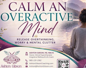 Calm an Overactive, Cluttered Mind | Guided Hypnosis Audio to Release Overthinking, Mental Clutter & Find Inner Peace | Digital Download