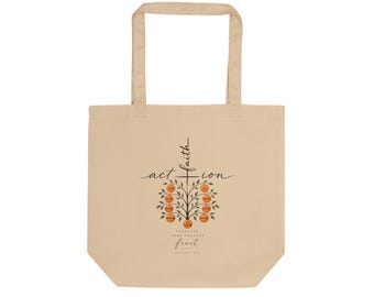 Action Heals floral orange tree tote | Eco Tote Bag