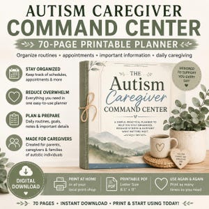 Autism Caregiver Planner, 70-Page Printable Organizer for Parents & Caregivers