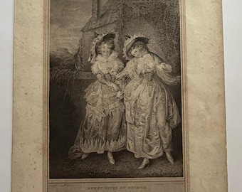 Antiker Boydell-Shakespeare-Stich: Die lustigen Weiber von Windsor (Peters Saunders)