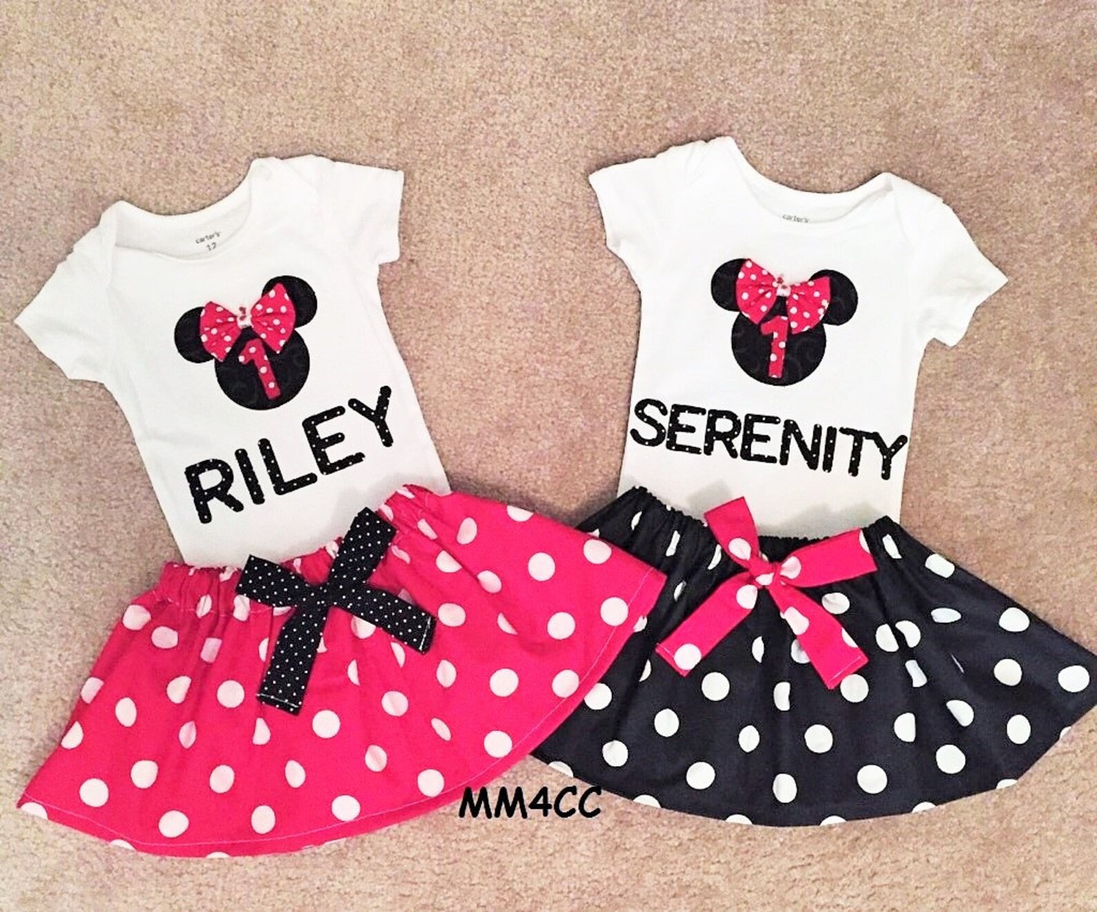 Minnie Mouse Outfit Princess Dress Pink First 1st Birthday Personalized ...