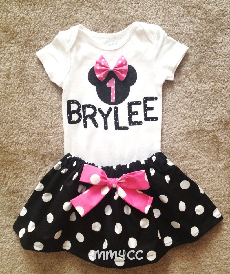 Minnie Mouse PINK Outfit Dress First Birthday Party Red Skirt - Etsy