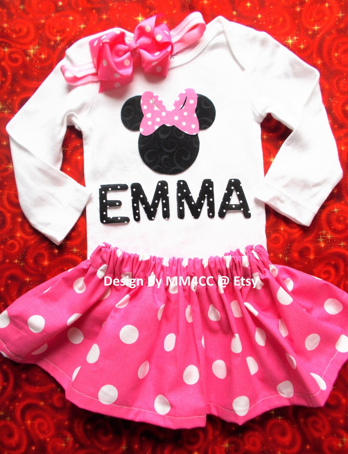 Minnie mouse birthday outfit top for 2 year old