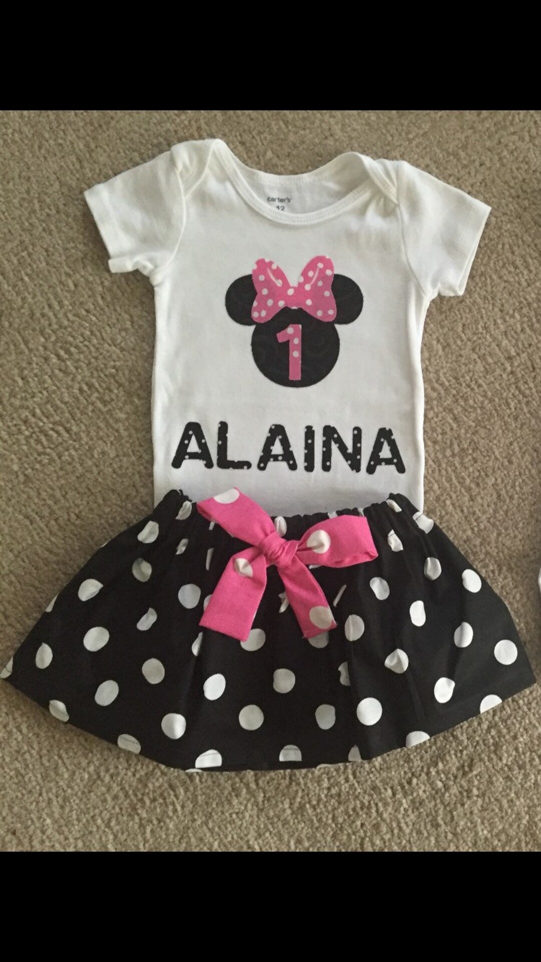 Minnie Mouse Outfit Princess Dress Pink First 1st Birthday Personalized ...