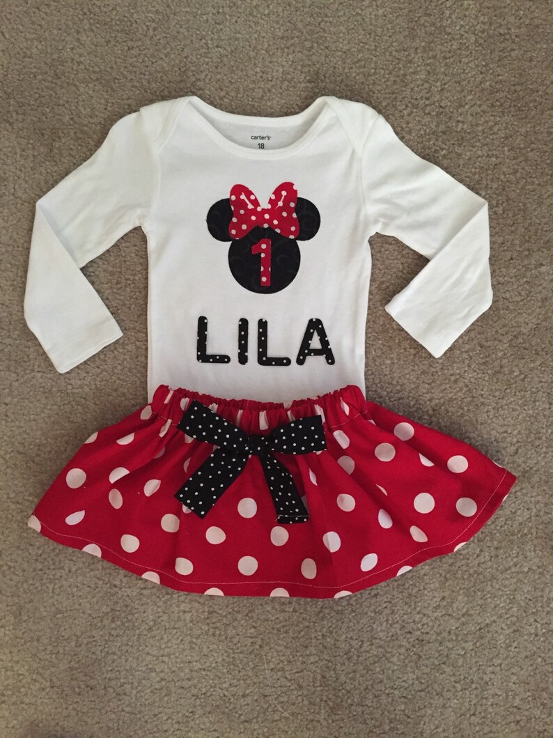 Minnie Mouse Outfit Princess Dress Pink First 1st Birthday Personalized ...