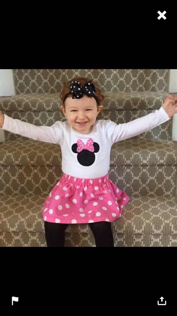 Minnie Mouse Birthday outfit bodysuit shirt top Pink Dress up first No  Personalzation invitation Photo outfit 12 18 24 3T 4T toddler