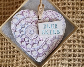 Blue Skies- Handmade Heart