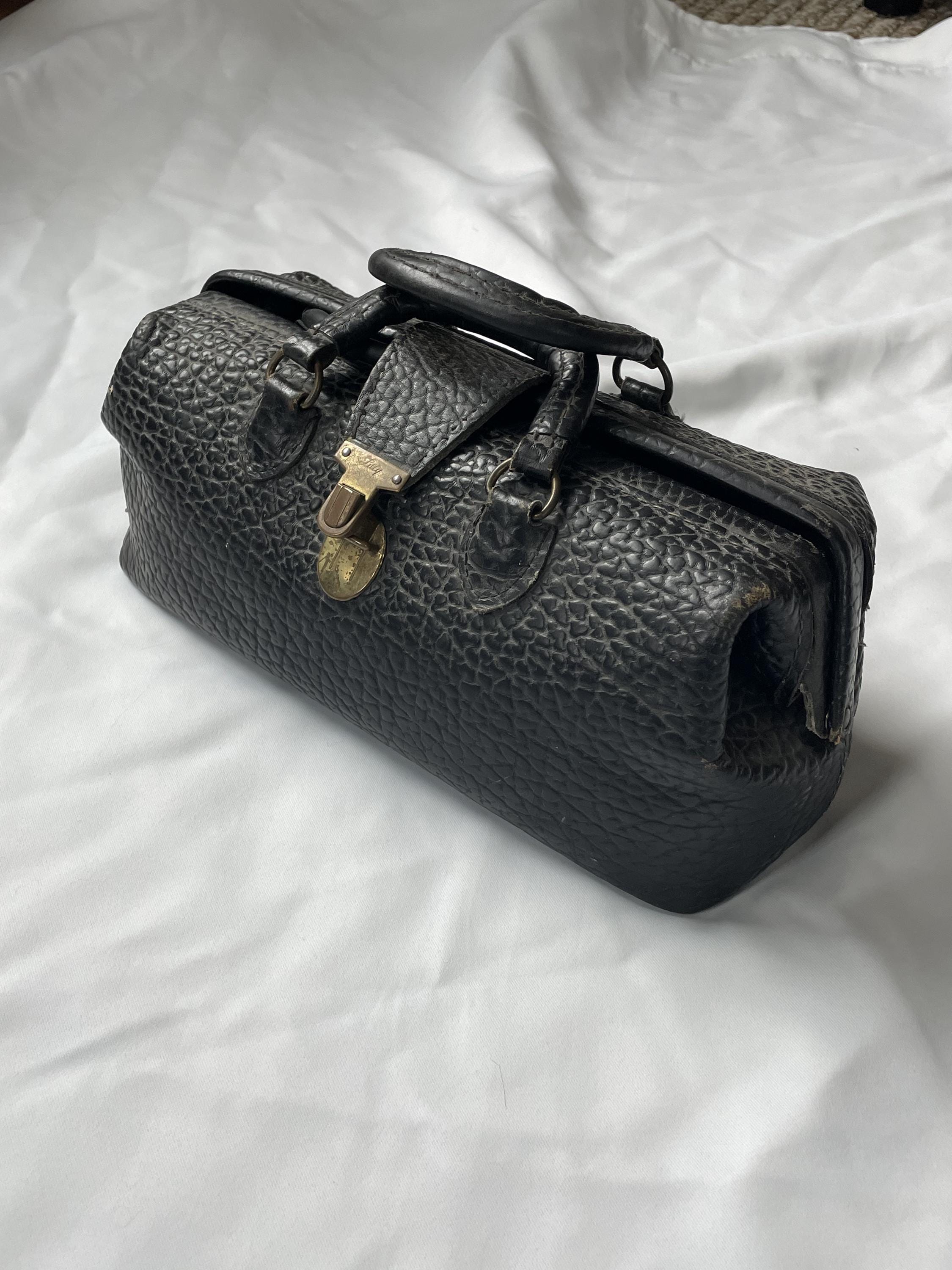 Leather Black Antique Doctors Bag - Etsy