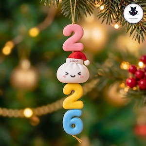 Personalised 2026 Dumpling Squishy Christmas Ornament 3MF STL 3D File, Cute Christmas Squishy Ornament Decor 3D Print File, 3D Print