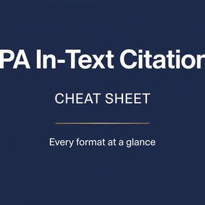 APA 7e editie In-Text Citation Cheat Sheet | Snel naslagwerk (PDF)