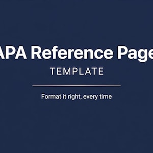 APA 7th Edition Reference Page Template | Printable Annotated Examples & Fill-in-the-Blank Format Guide PDF
