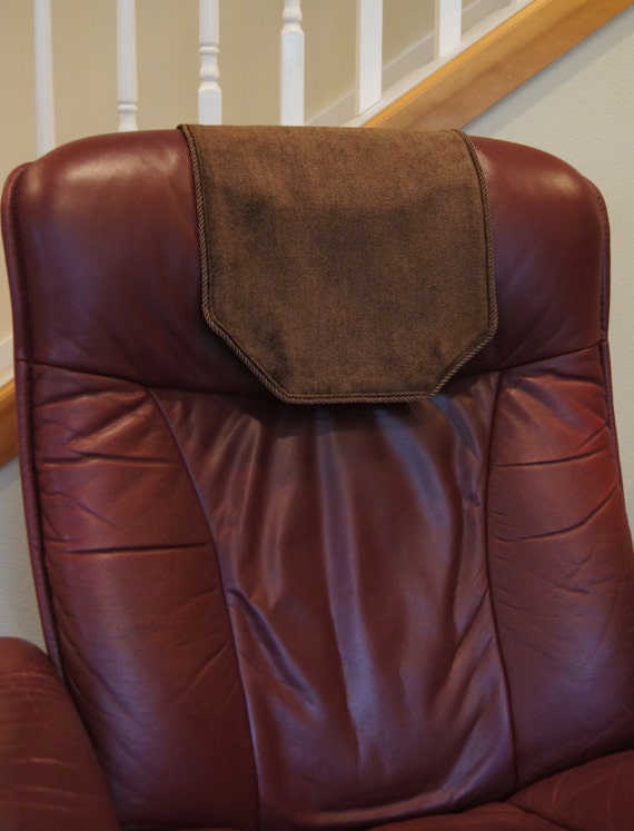Items similar to Recliner Chair Headrest Cover Chocolate Brown on Etsy